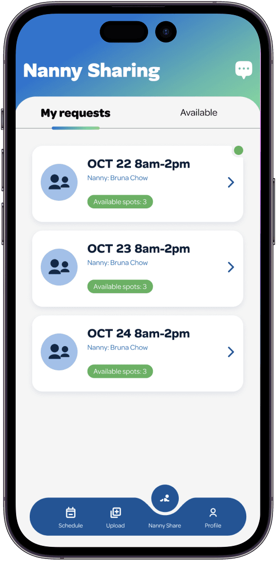 Nanny Sharing Requests